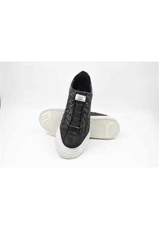 Luciano Bellini C28408 Erkek Casual Ayakkabı - SİYAH CROCO DERİ