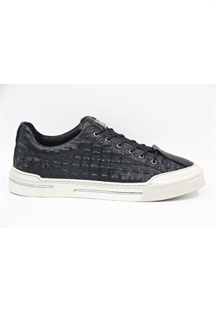 Luciano Bellini C28408 Erkek Casual Ayakkabı - SİYAH CROCO DERİ
