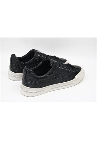 Luciano Bellini C28408 Erkek Casual Ayakkabı - SİYAH CROCO DERİ