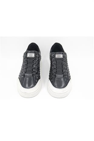 Luciano Bellini C28408 Erkek Casual Ayakkabı - SİYAH CROCO DERİ