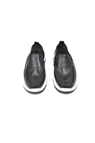 Luciano Bellini E15301 Mars Erkek Loafer Ayakkabı - SİYAH-BEYAZ