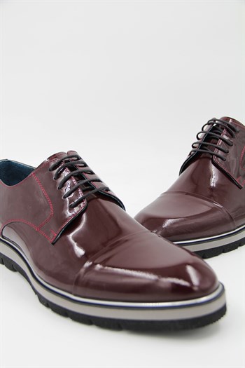 Luciano Bellini E606 Erkek Rugan Ayakkabı - BORDO