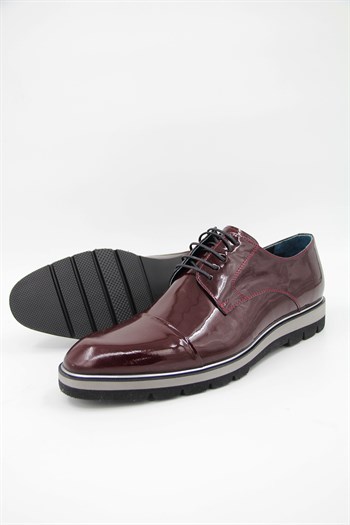 Luciano Bellini E606 Erkek Rugan Ayakkabı - BORDO
