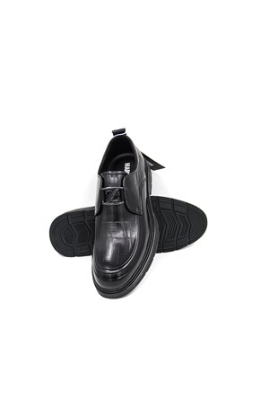 Marcomen 8006956 Croco Baskılı Erkek Casual Ayakkabı - SİYAH CROCO DERİ