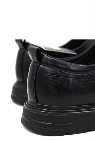 Marcomen 8006956 Croco Baskılı Erkek Casual Ayakkabı - SİYAH CROCO DERİ