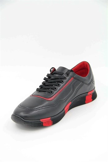 Pierre Cardin 649405 Erkek Spor Ayakkabı - SİYAH-KIRMIZI