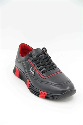 Pierre Cardin 649405 Erkek Spor Ayakkabı - SİYAH-KIRMIZI
