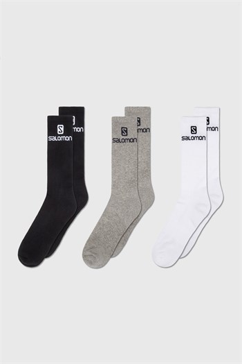 Salomon Everyday Crew 3 Lc14453 Pack Çorap - BEYAZ GRİ SİYAH