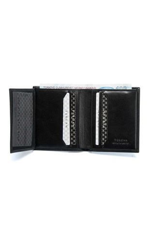 Tergan S1CE00001208-B06 Hakiki Deri Erkek Cüzdan - SİYAH