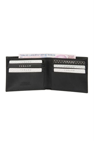 Tergan S1CE00001211-B06 Hakiki Deri Erkek Cüzdan - SİYAH