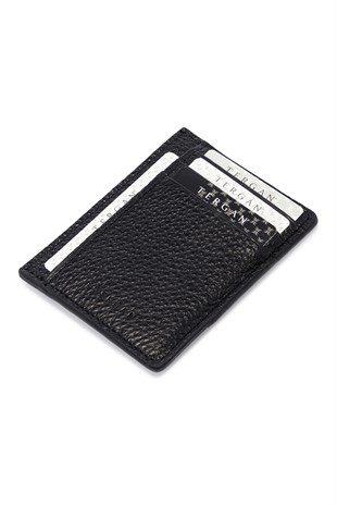 Tergan S1KK00001676-A41 Hakiki Deri Unisex Kredi Kartlık - SİYAH