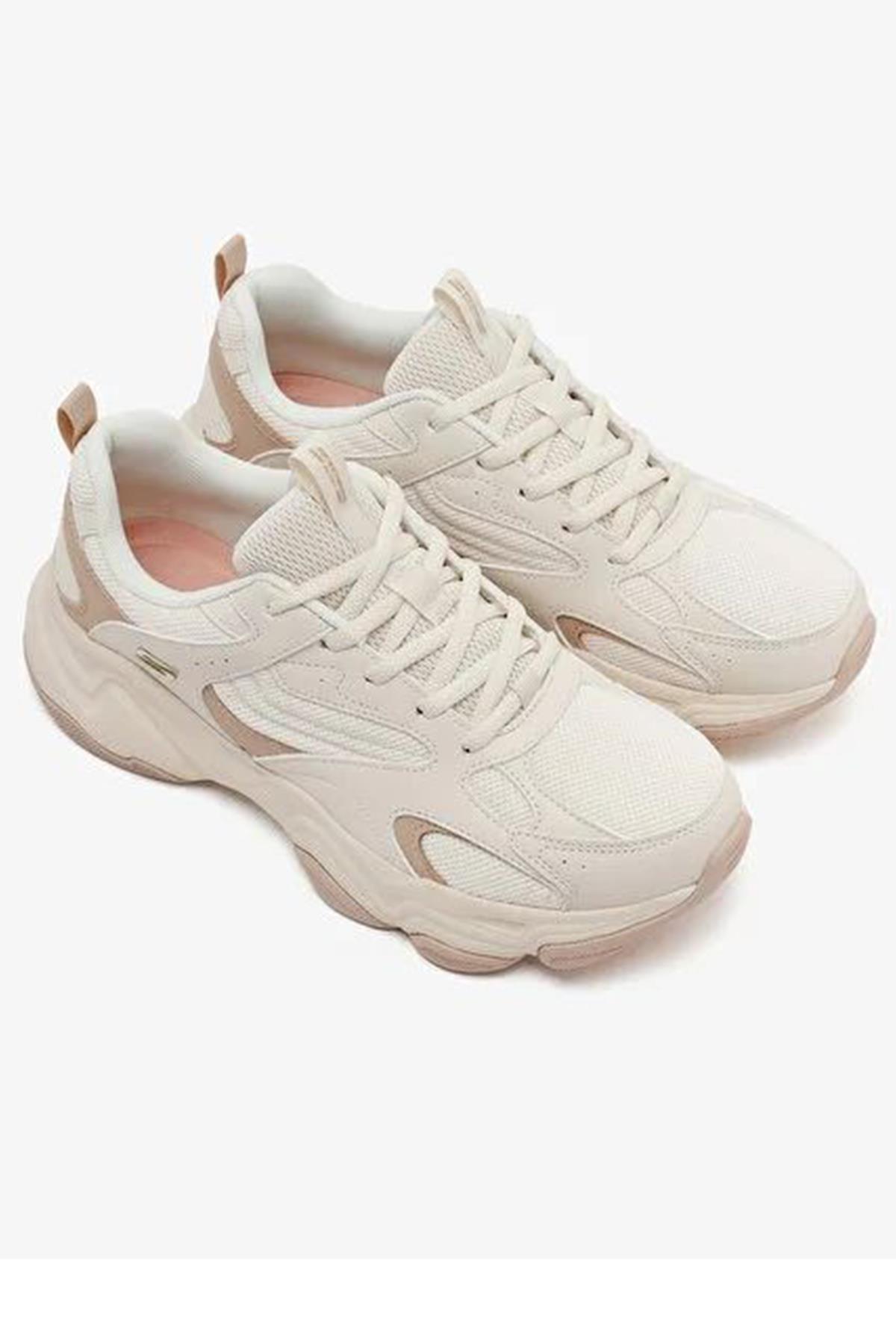 Skechers Bobs Diego 117685 Nat Kadın Spor Ayakkabı - BEJ
