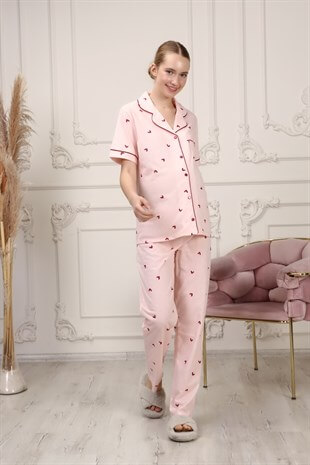La Lumiere Pembe Kalpli Kısa Kol Pijama Takımı