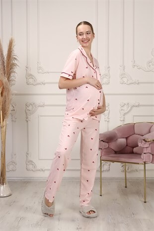 La Lumiere Pembe Kalpli Kısa Kol Pijama Takımı