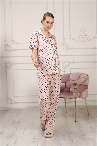 La Lumiere Siyah Kalpli Kısa Kol Pijama Takımı