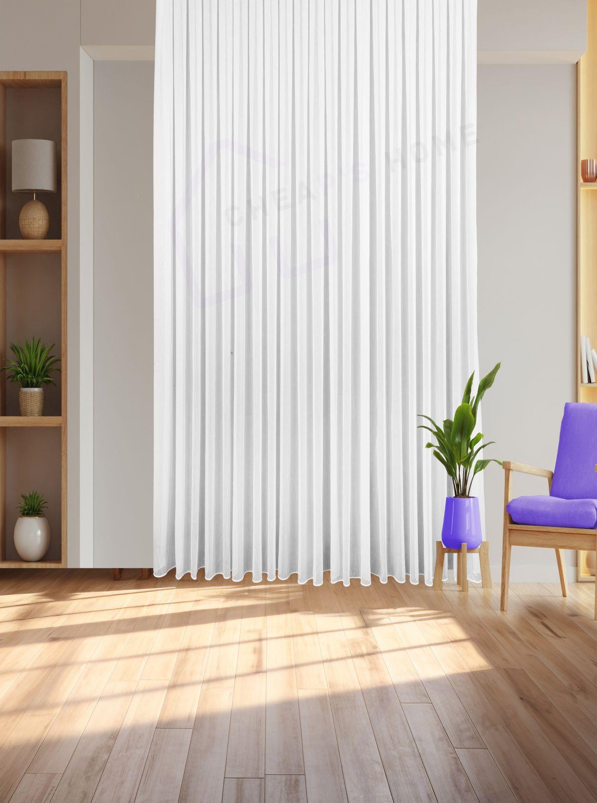 Bambu Şantuk Simli Tül Perde Sık Pile (1x3)