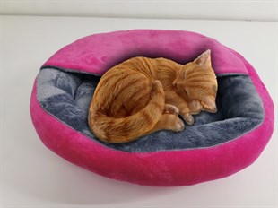 Çatılı Simit Şeklinde Kedi Yatağı
