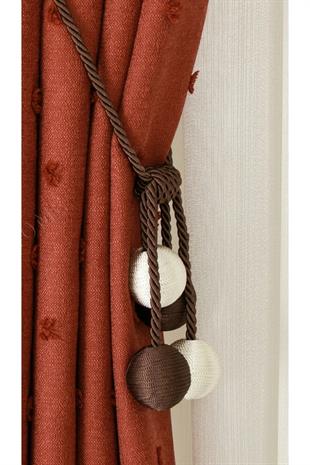 Lüks 4 Toplu İp Sarım Tavandan Asmalı Toplama Perde Aksesuarı (Braçol)