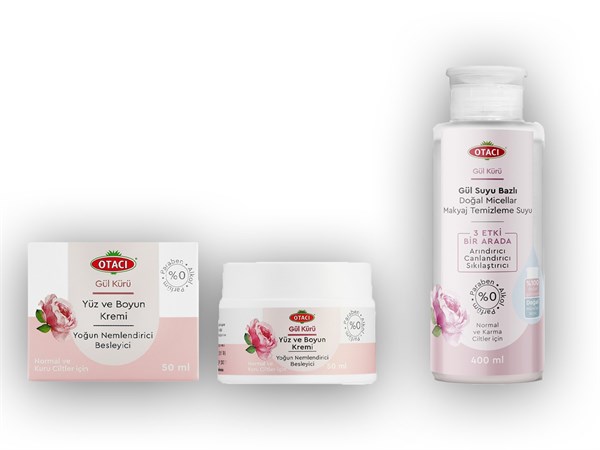 Gül Kürü Gül Suyu Bazlı Doğal Micellar Makyaj Temizleme Suyu + Gül Kürü Yüz ve Boyun Kremi