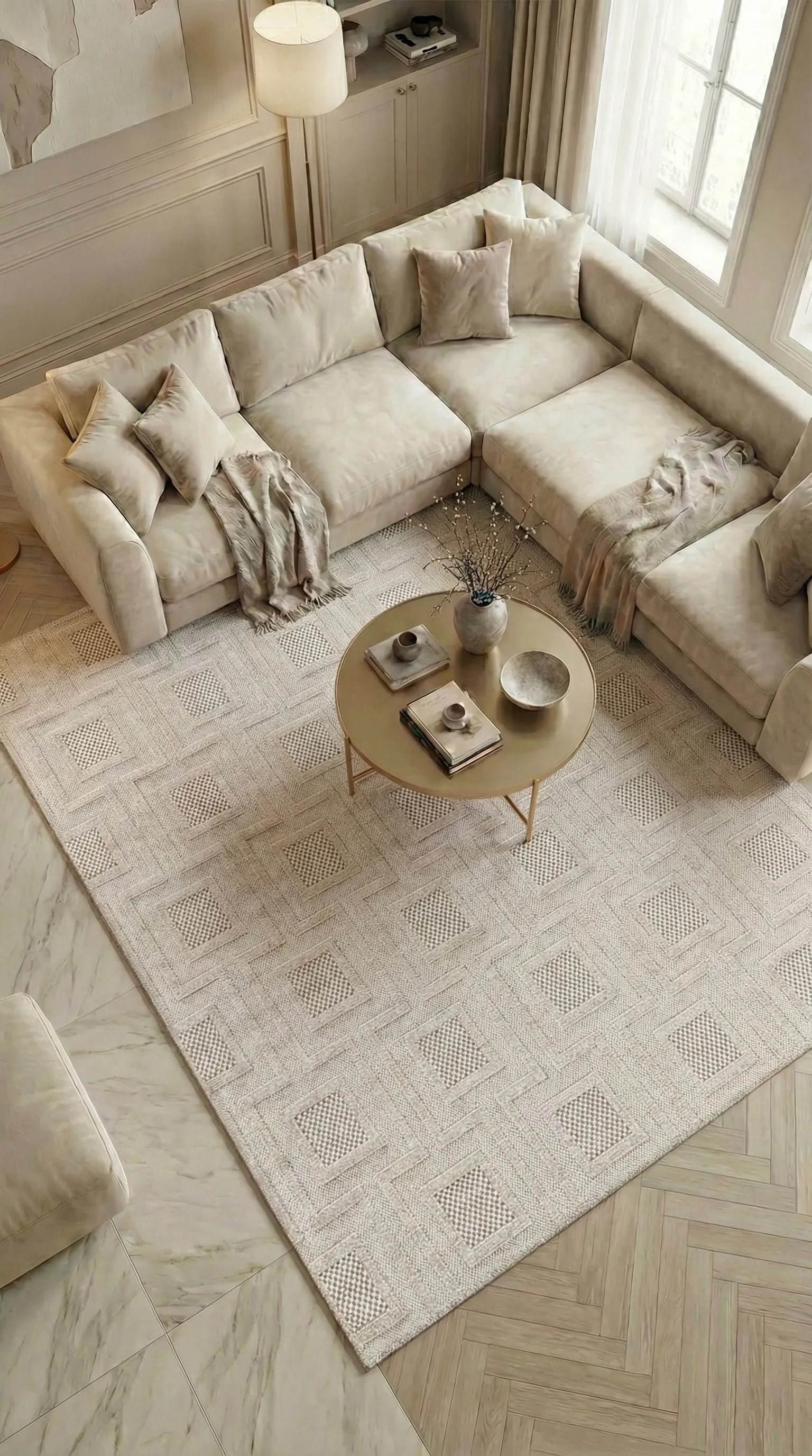 BEREN-Bej - Özel Ölçü-Mutfak, Koridor-Kaydırmaz Taban-Robot Süpürgeye Uyumlu-Kolay Temizlenebilir-Uygun Fiyat