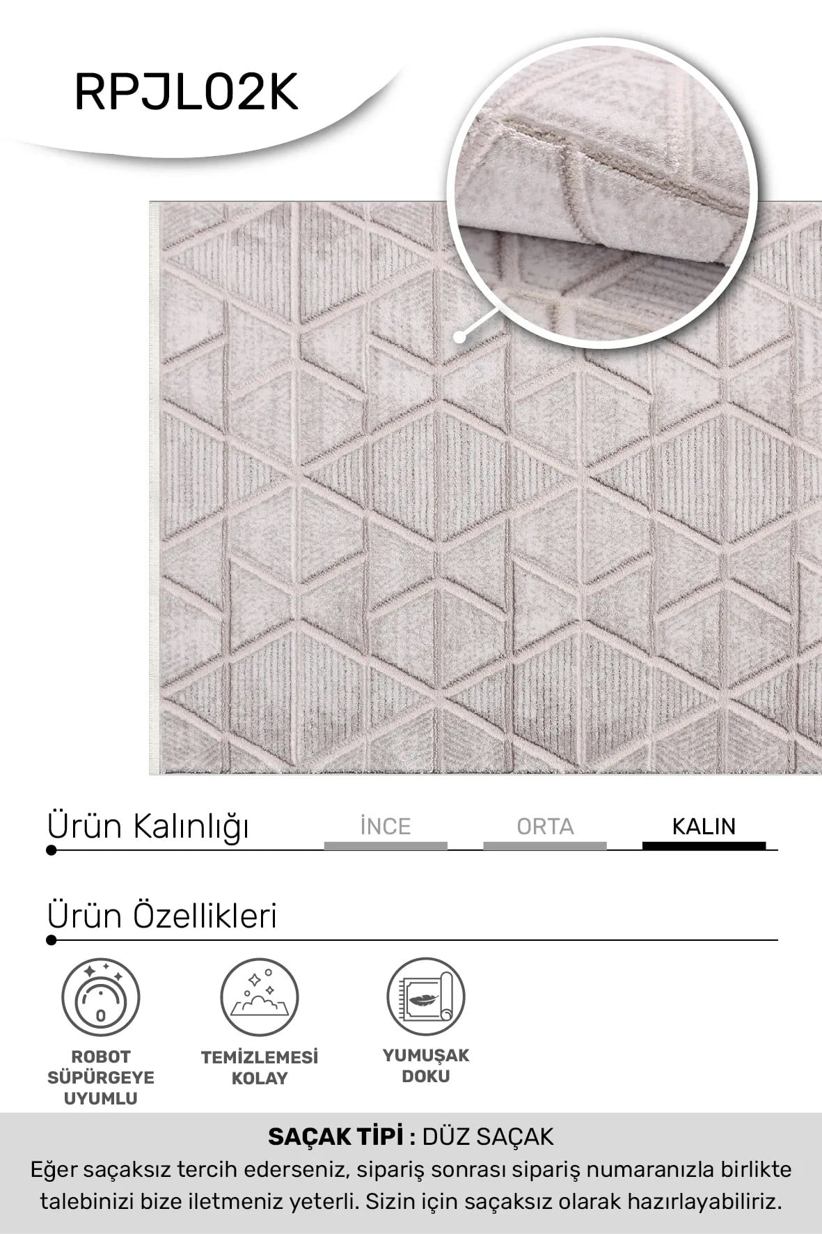 JALURA-Vizon/Krem- Özel Ölçü-Salon,Oturma Odası, Koridor Halısı-Robot Süpürgeye Uyumlu-Kolay Temizlenebilir-Uygun Fiyat
