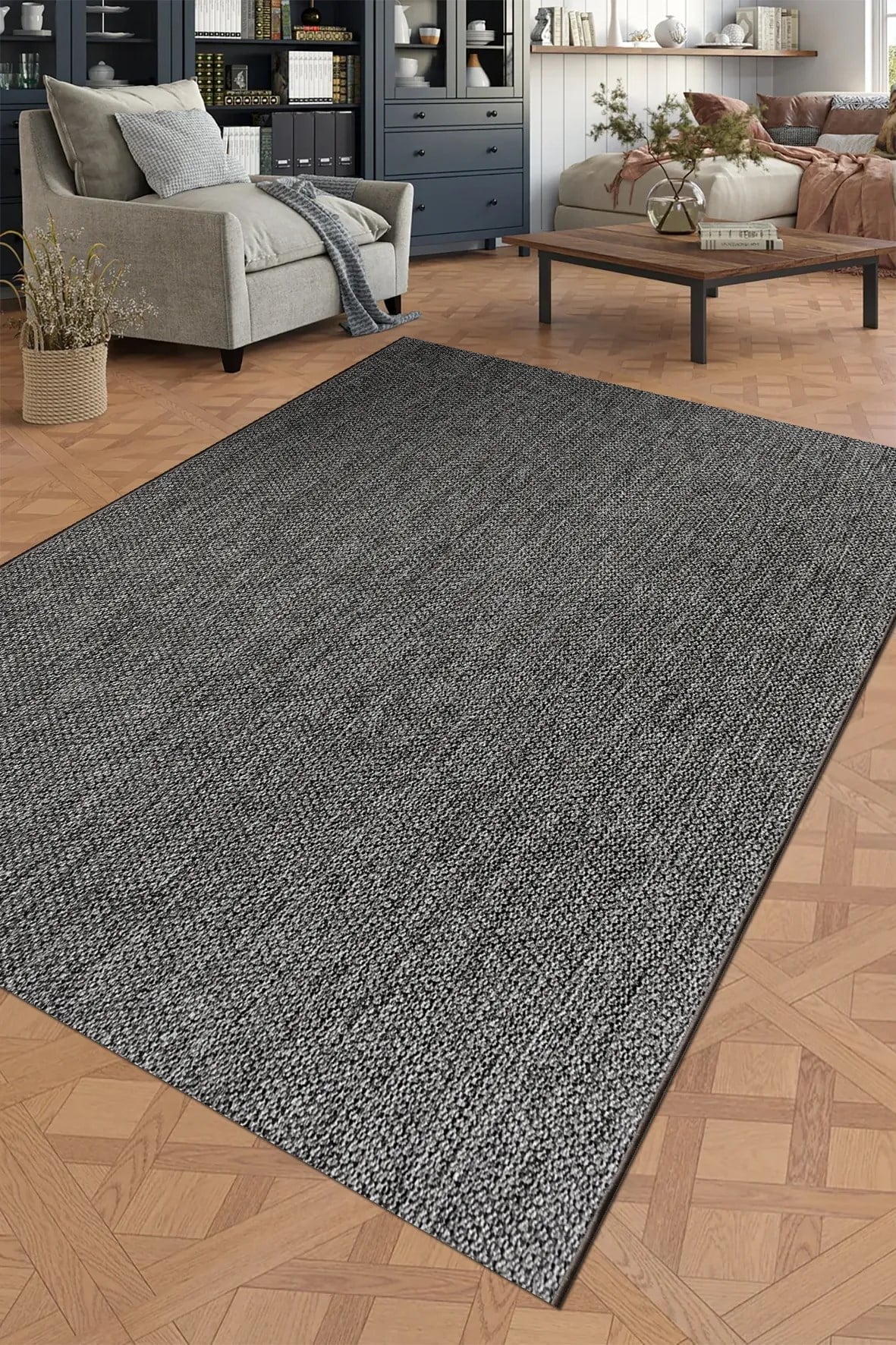 MİLA -Antrasit -Özel Ölçü-Mutfak,Koridor-Kaydırmaz Taban- Robot Süpürgeye Uyumlu-Kolay temizlenebilir-Sisal - Uygun Fiyat