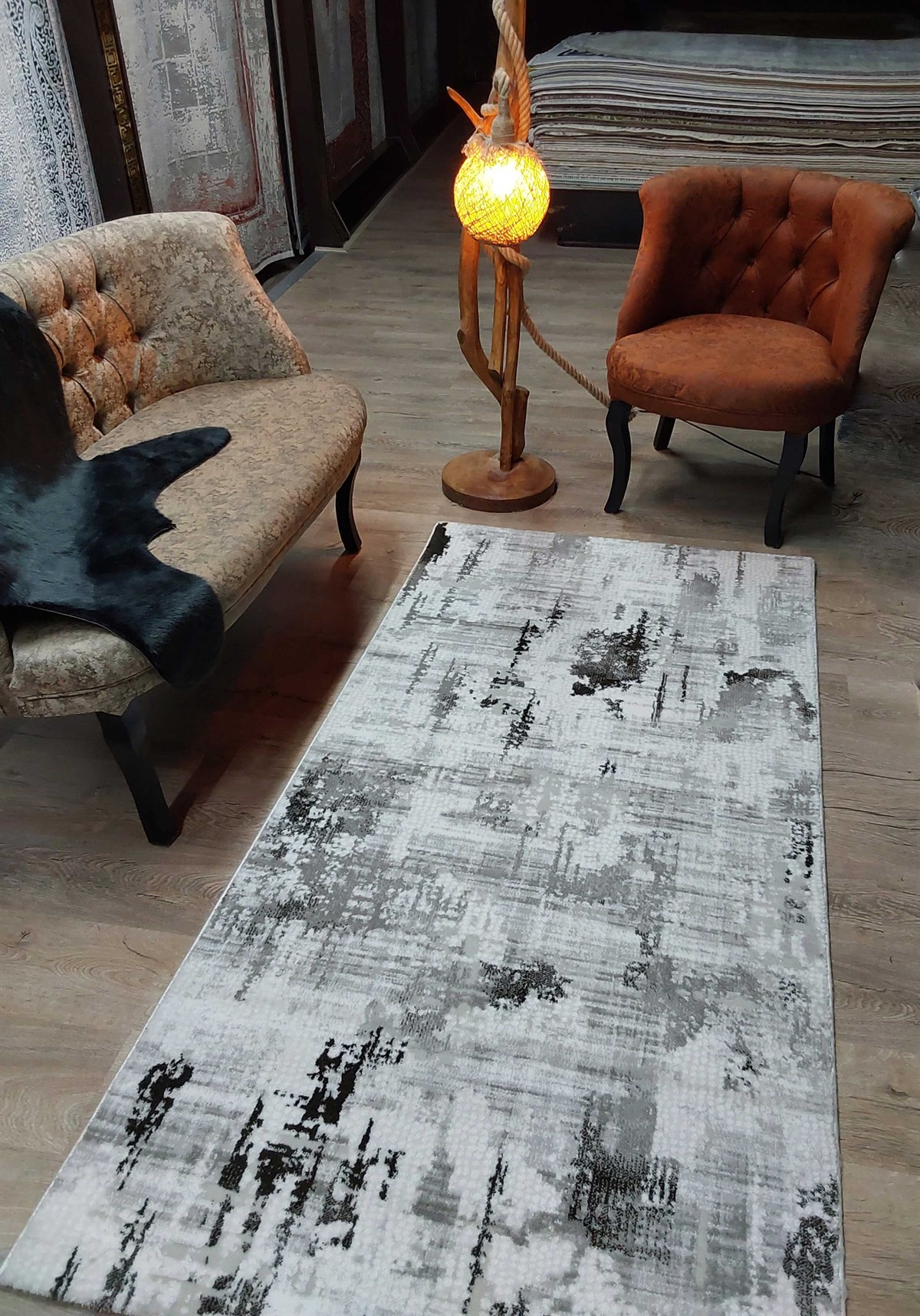 ELENA HALI LINEA YOLLUK SİYAH