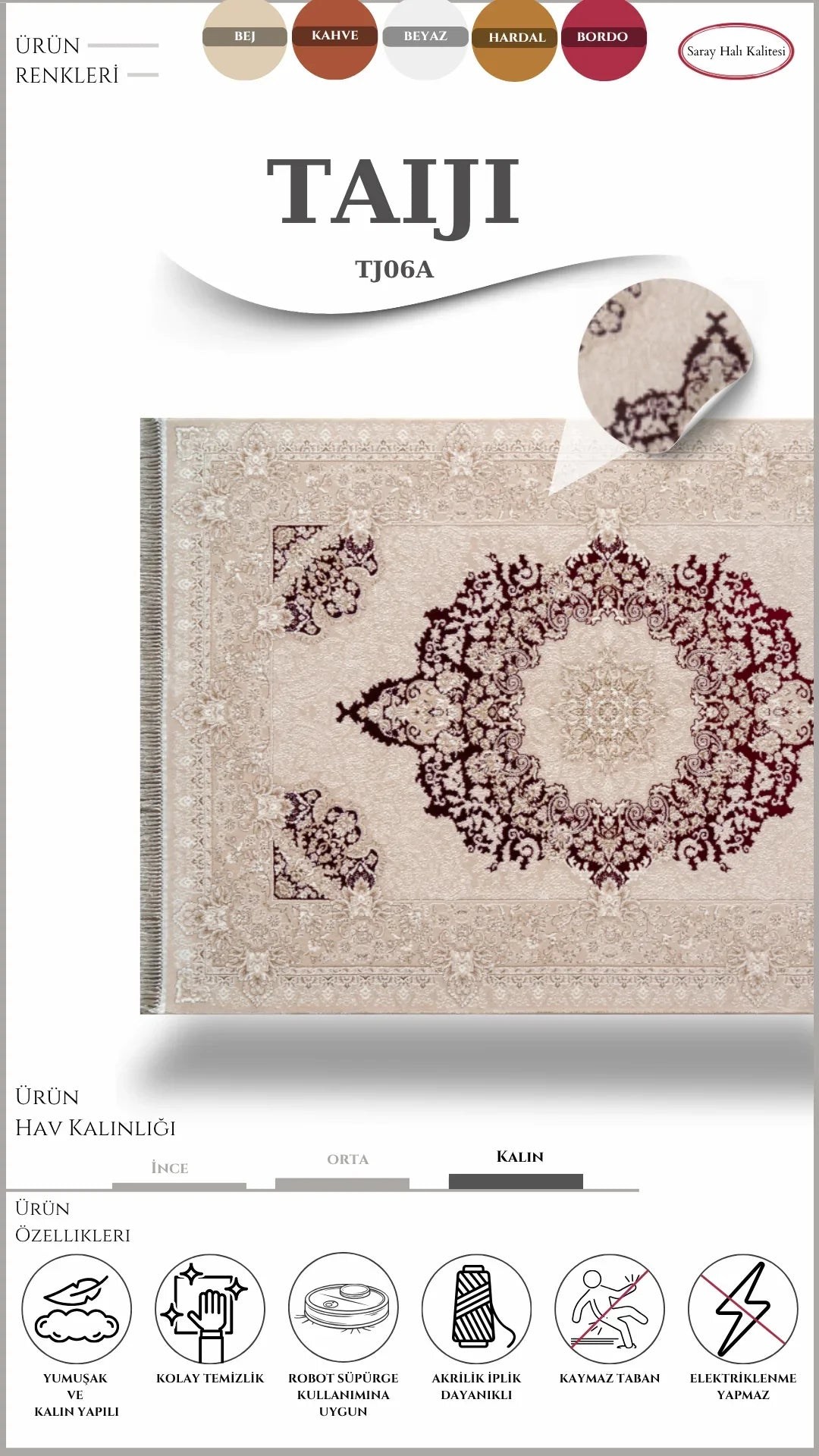 Klasik Salon Halısı TAIJI TJ06A