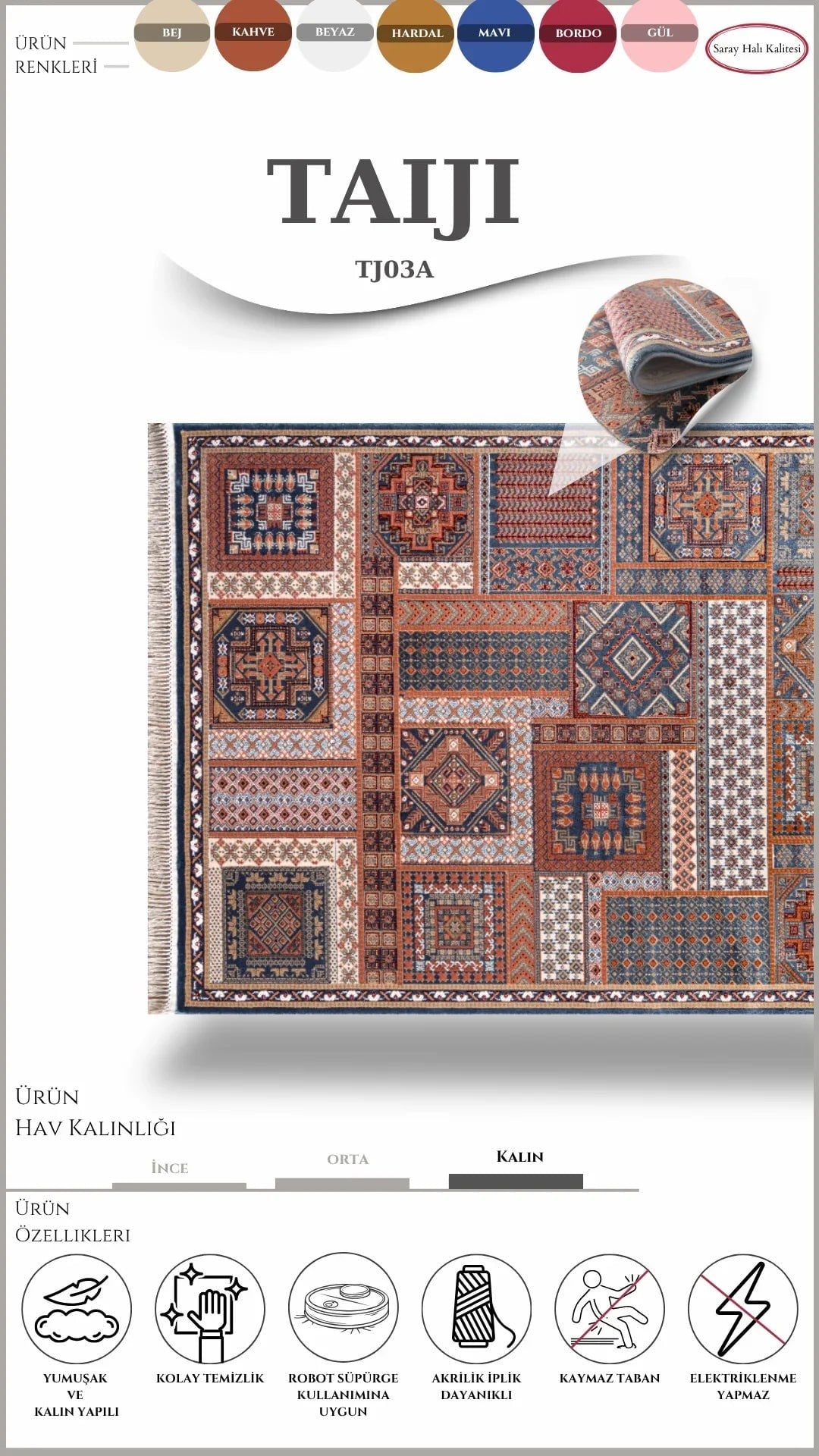 Klasik Salon Halısı TAIJI TJ03A