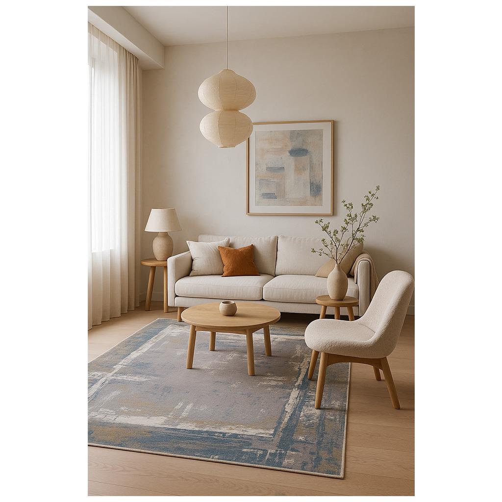 WOOLKNOT HALI CRAFT MT176 KREM MAVİ