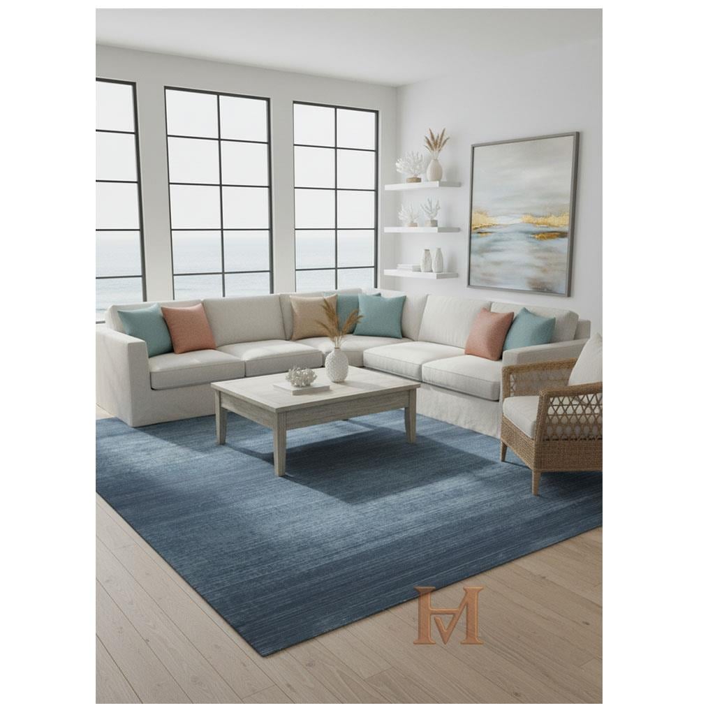 WOOLKNOT HALI FLAT M497M KREM MAVİ