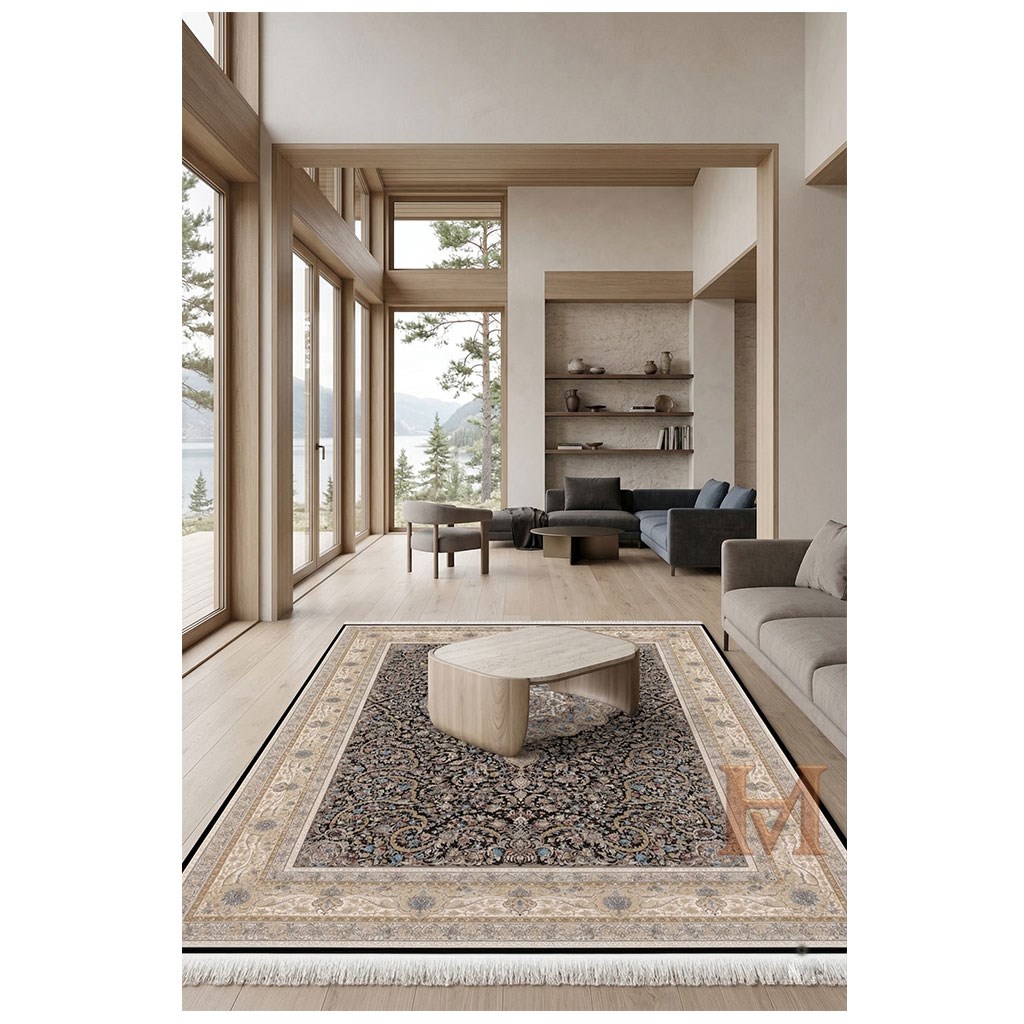 PERA LUSSO ATLAS İRAN İPEK 5348 DARK BLUE BEİGE