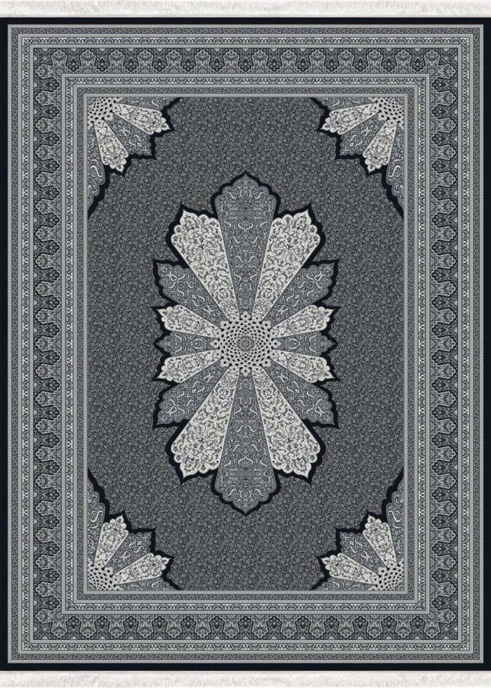 WOOLKNOT HALI İPEK 1166D SİYAH GRİ