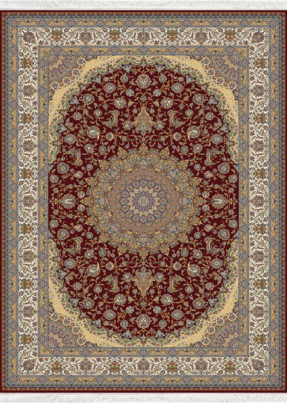 WOOLKNOT HALI QUM 2033 KREM BORDOWoolknotWOOLKNOT HALI QUM 2033 KREM BORDO