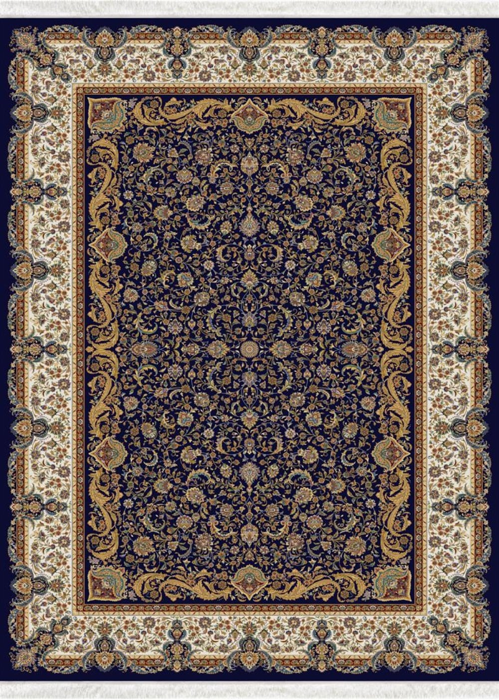 WOOLKNOT HALI QUM 2036 KREM LACİVERTWoolknotWOOLKNOT HALI QUM 2036 KREM LACİVERT