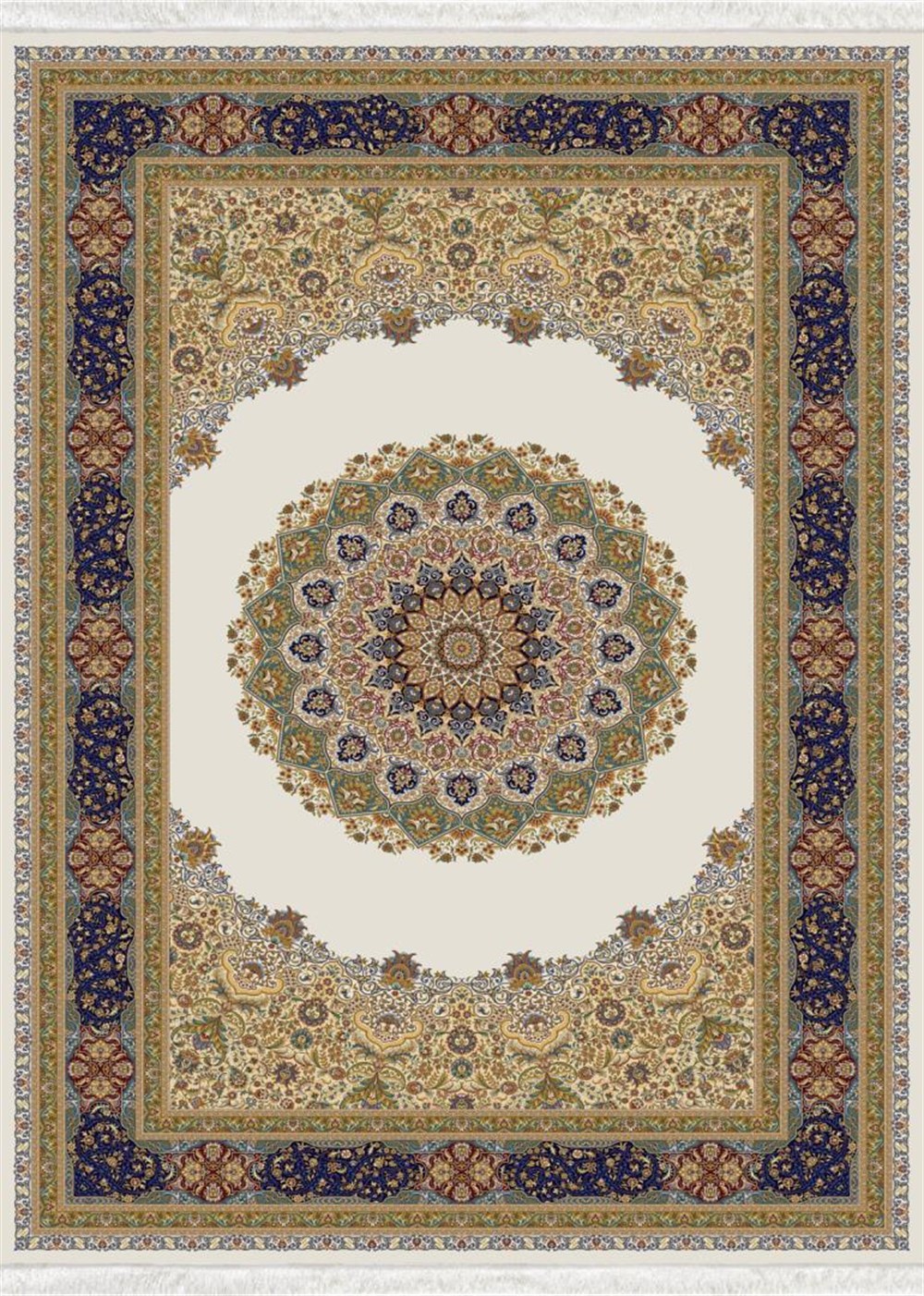 WOOLKNOT HALI QUM 2043 KREM LACİVERTWoolknotWOOLKNOT HALI QUM 2043 KREM LACİVERT