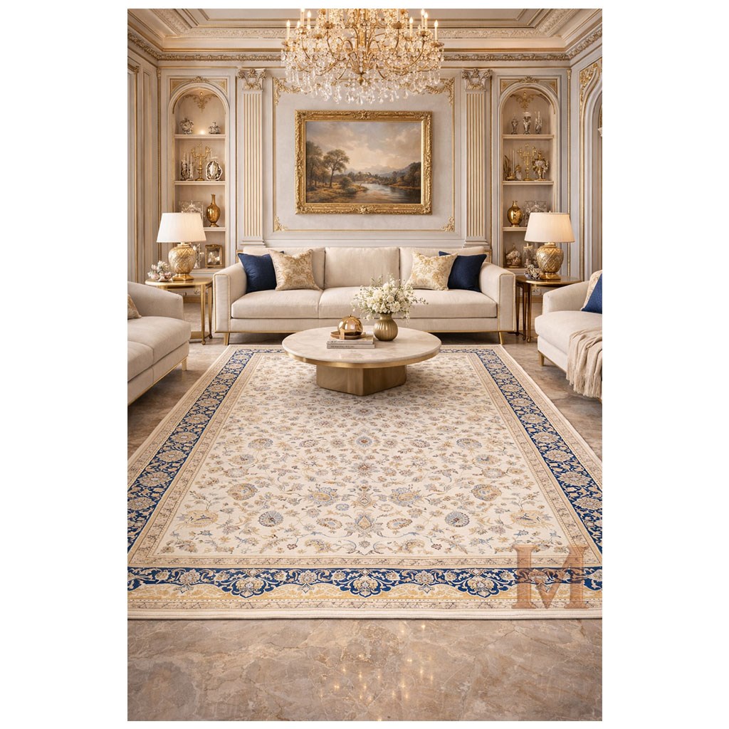 WOOLKNOT HALI ROYAL RYL22 KREM LACİVERT
