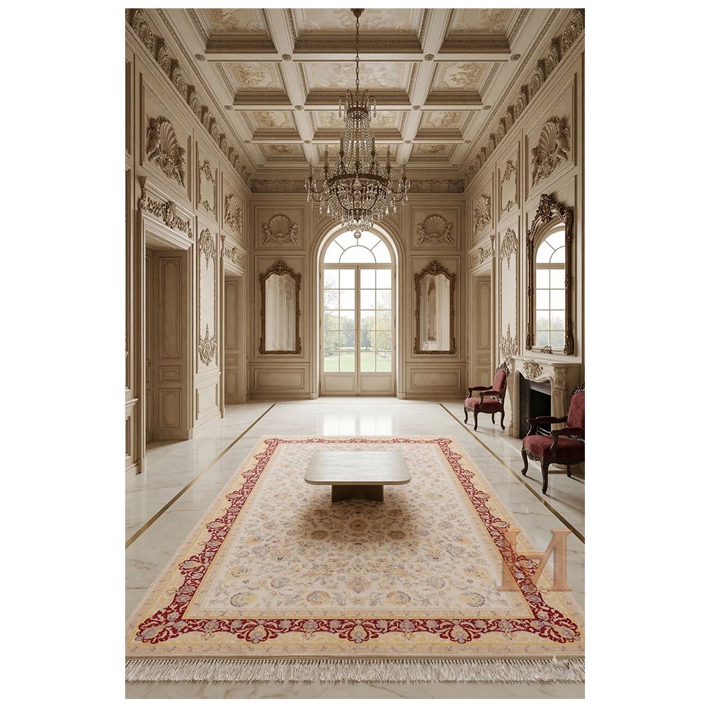 WOOLKNOT HALI ROYAL RYL29 KREM KIRMIZI