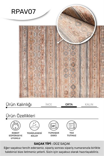 AVEN -Renkli -Oturma Odası,Salon- Robot Süpürgeye Uyumlu -Kolay Temizlenebilir
