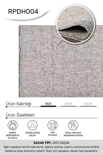 DAFNE-Gri- Özel Ölçü-Mutfak, Koridor-Kaydırmaz Taban-Robot Süpürgeye Uyumlu-Kolay Temizlenebilir-Uygun Fiyat