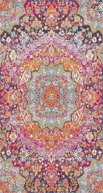 ELVAN-Renkli/Pembe/Turkuaz/Sarı  - Mutfak,Oturma Odası,Salon,Koridor - Robot Süpürgeye Uyumlu-Kolay Temizlenebilir