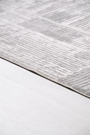 FİLORA-Gri/Krem  - Özel Ölçü-Salon, Oturma Odası ve Koridor Halısı-Robot Süpürgeye Uyumlu-Kolay Temizlenebilir-Uygun Fiyat