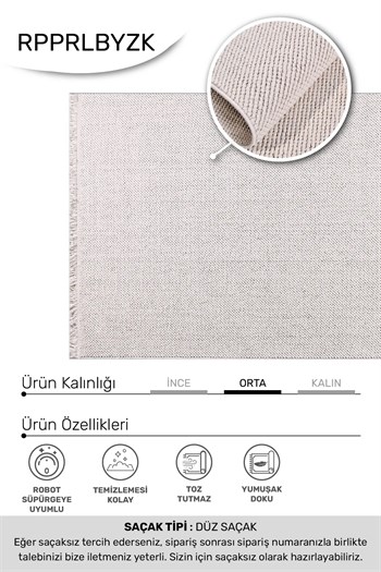PARLA-Beyaz- Özel Ölçü- Oturma Odası, Koridor, Yatak Odası Halısı- Robot Süpürgeye Uyumlu-Kolay Temizlenebilir- Uygun Fiyat