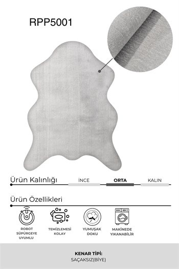 POLY Peluş Post Şeklinde Halı-Gri- Salon-Antre-Oturma Odası-Yumuşak-Kaymaz Taban-Yıkanabilir–Modern-Uygun Fiyat