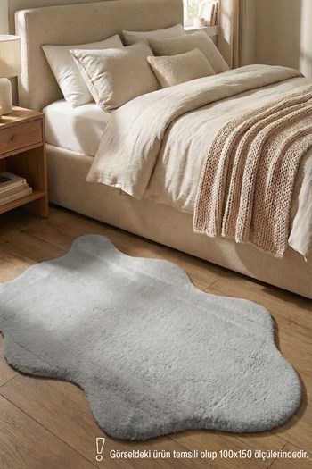 POLY Peluş Post Şeklinde Halı-Gri- Salon-Antre-Oturma Odası-Yumuşak-Kaymaz Taban-Yıkanabilir–Modern-Uygun Fiyat