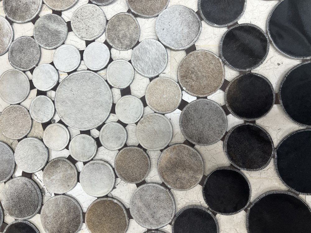 HAKİKİ PATCHWORK DERİ HALI STYLE ST 01 SİYAH