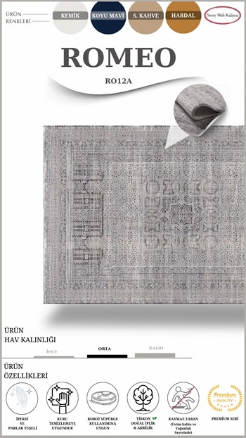 Dekoratif Salon ve Oturma Odası Halısı ROMEO RO12A