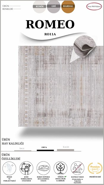 Dekoratif Salon ve Oturma Odası Halısı ROMEO RO11A