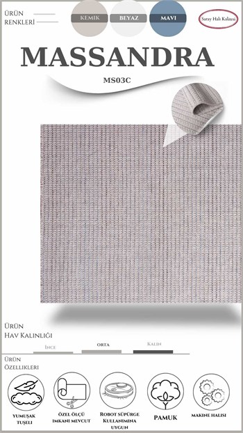 Modern Kilim Pati Dostu Pamuk İplikli MASSANDRA MS03C