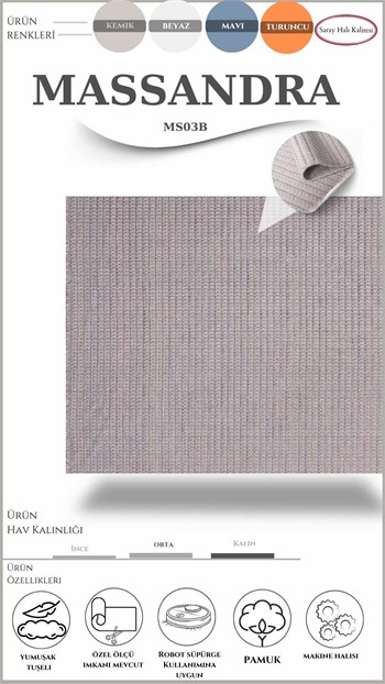 Modern Kilim Pati Dostu Pamuk İplikli MASSANDRA MS03B